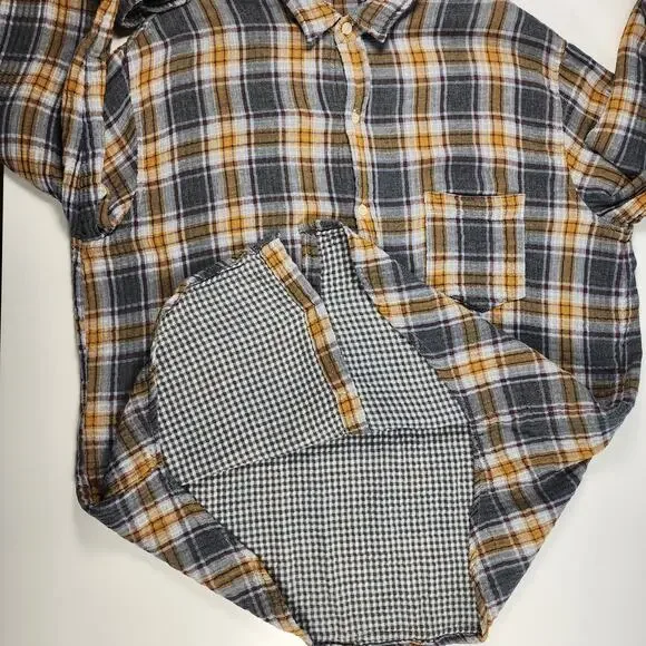 Free People x CP Shades Y2K Plaid Flannel Shirt L USA Cotton L - Picture 7 of 11